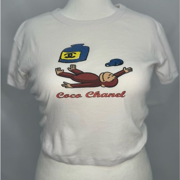 Curious George x Coco Chanel Cropped Graphic Tee - Picture 2 of 6